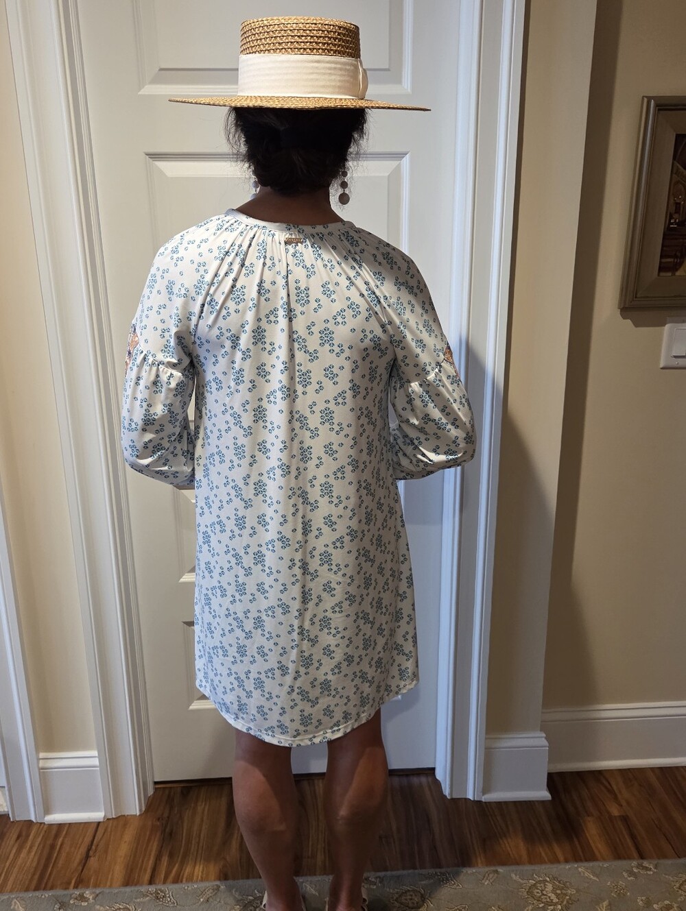 Cabana Life Light Blue Floral Tunic with Teal Accents - Picture 2 of 3